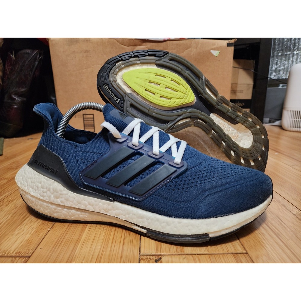 Adidas Mens Ultraboost 21 Athletic Running Shoes Sneaker Navy Blue FY0350 Size 9